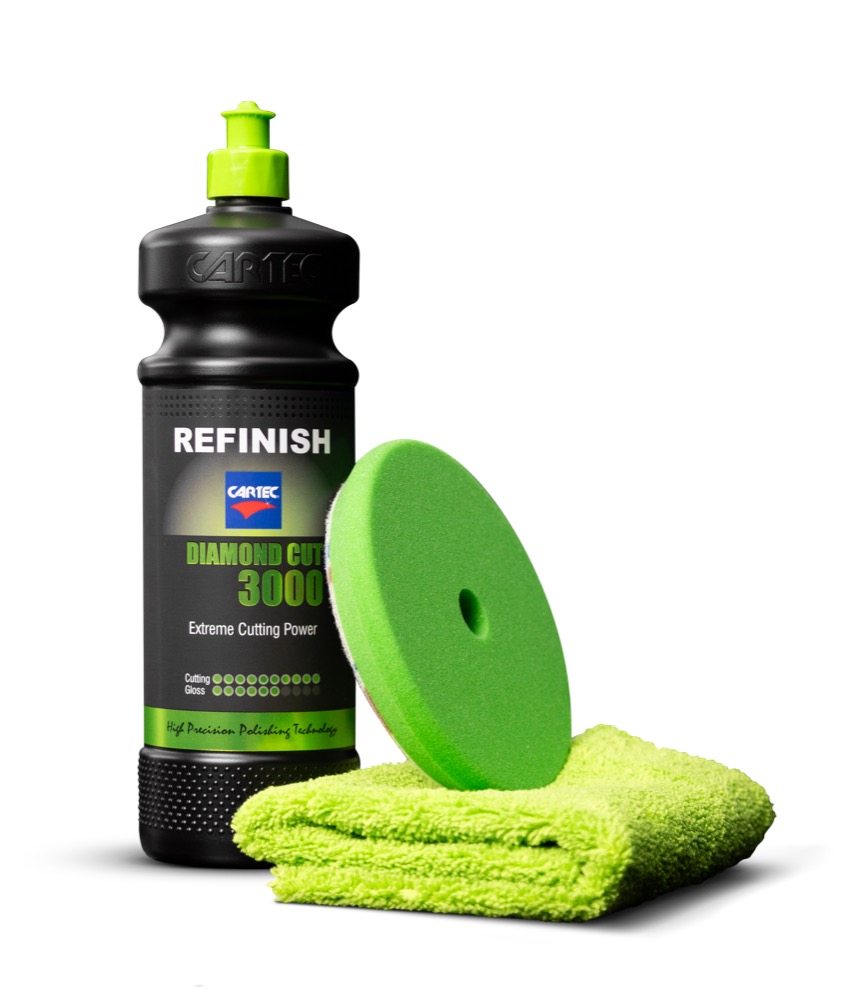 Diamond Cut 3000 Cartec avec pad vert et microfibre Refinish