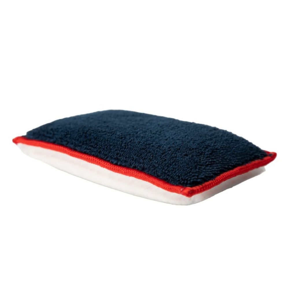 Cartec All-in-One Scrub Pad : accessoire de nettoyage double face avec bordure rouge