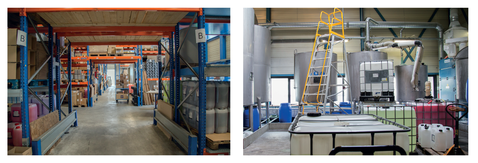 Archives Cartec : rayonnages de stockage et équipements de production à Benthuizen
