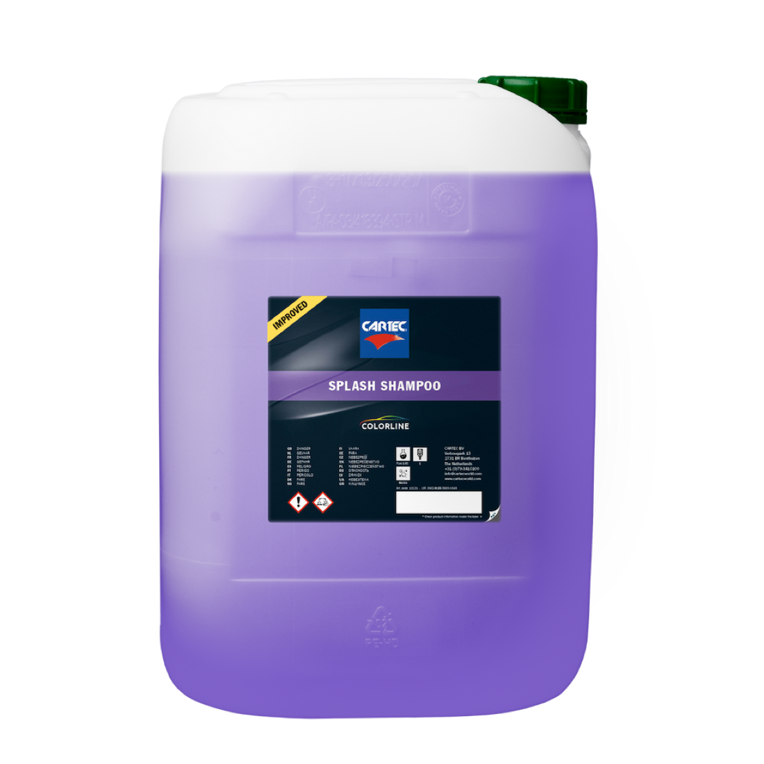Bidon de Cartec Splash Shampoo à formule améliorée, shampoing automobile de la gamme Colorline