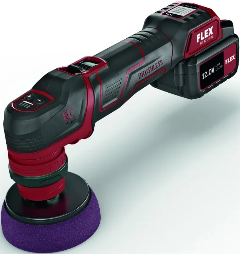 Mini-polisseuse FLEX PXE 80 illustrée dans le catalogue fourni