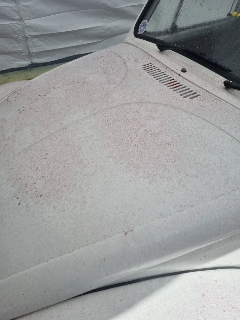 Anc&ecirc;tre trait&eacute; avec Cartec Iron Wash : application sur une Volkswagen Coccinelle