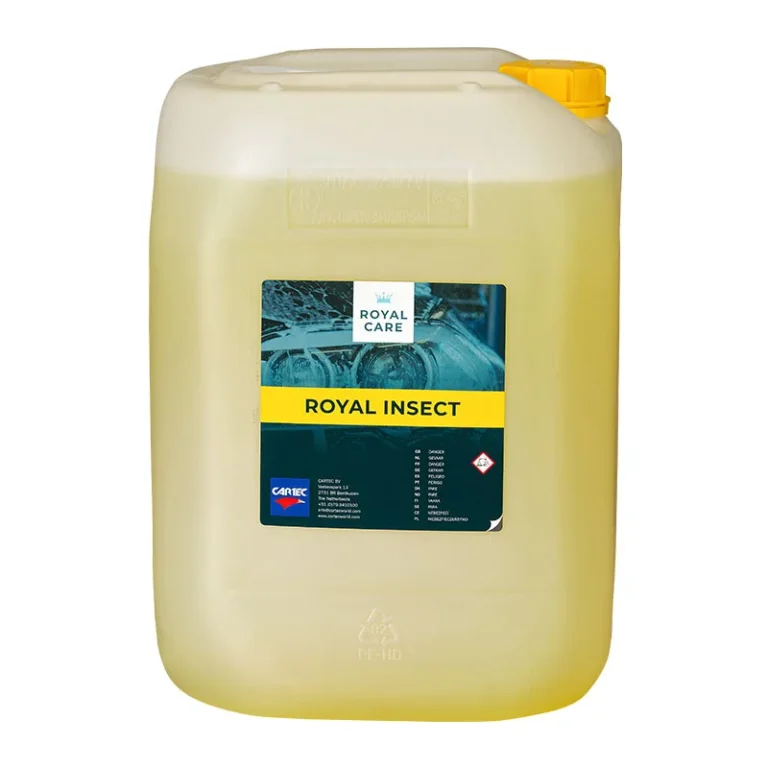 Bidon de produit de la gamme Cartec Royal Care pour le lavage professionnel