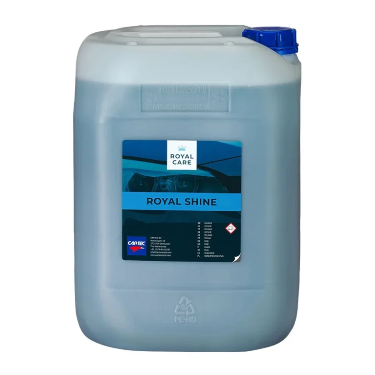 Bidon de produit de la gamme Cartec Royal Care pour le lavage professionnel
