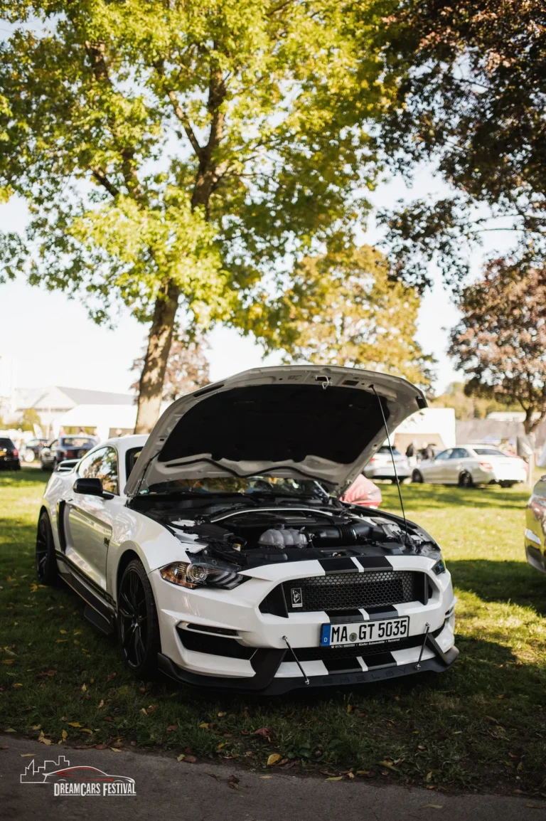 Voiture exposée capot ouvert au Dream Car Festival au Luxembourg