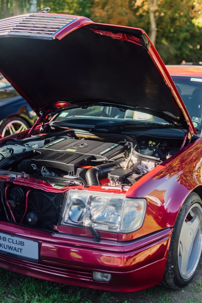 Voiture exposée capot ouvert au Dream Car Festival au Luxembourg
