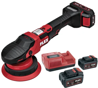 nouveau Flex batterie polisseuse XFE 15 150 18.0-EC/5.0 ensemble (inclus. 2 batteries, 150mm plateau support)