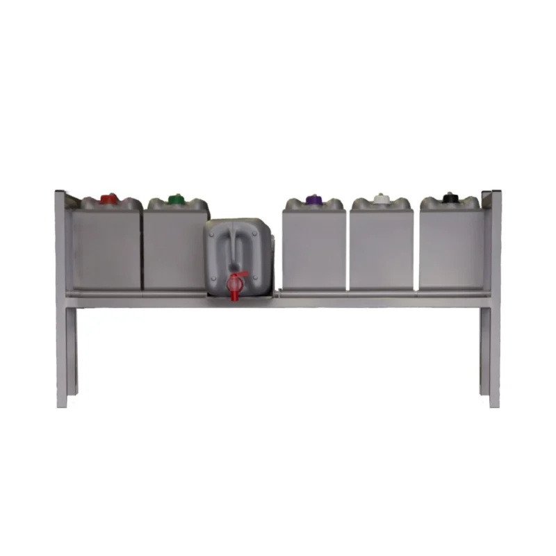 Support pour bidons, revêtement poudré (6 x 10 litres) — lot de 6 × 10 litres