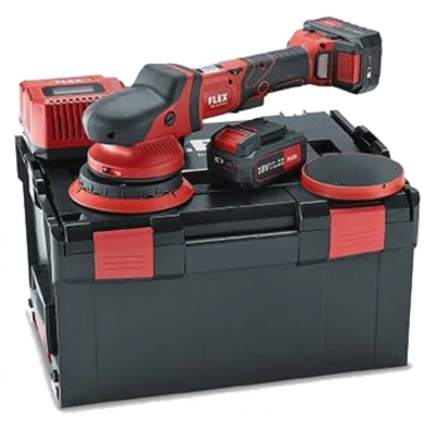 Flex batterie polisseuse XFE 15 150 18.0-EC/5.0 ensemble (inclus. 2 batteries, 125mm plateau support)